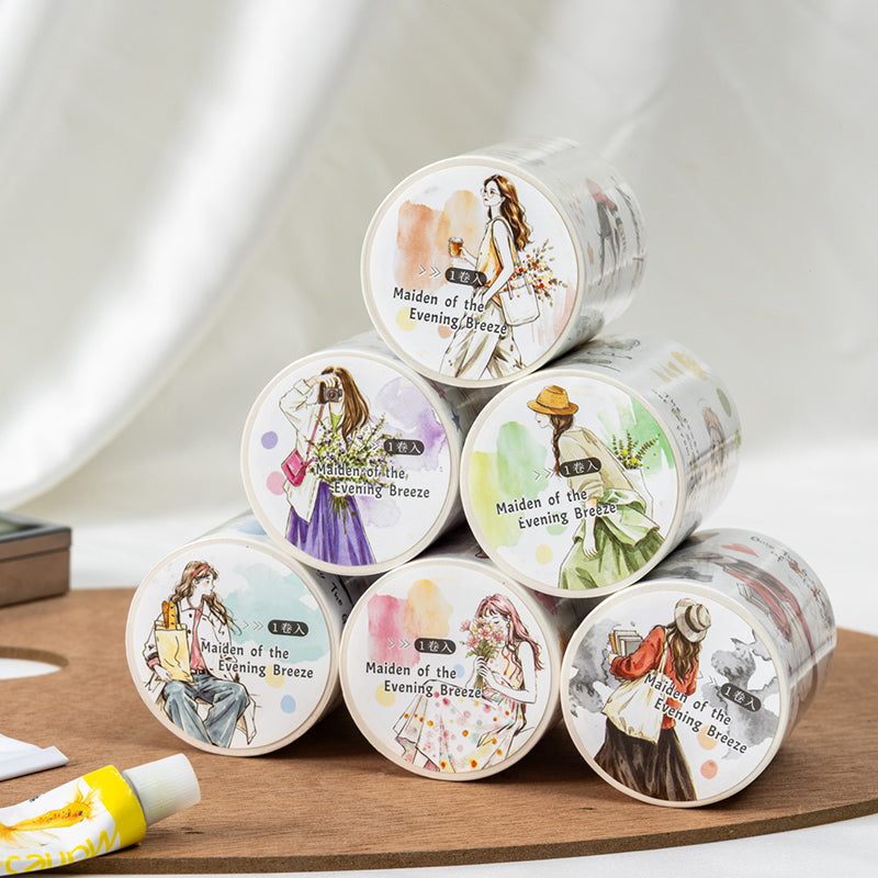 Painted Girl Series Die Cutting Synthetic Paper Tape