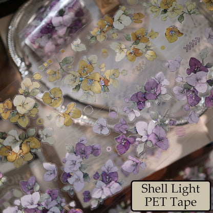 Whole Roll 6.5cm*6m Bougainvillea Speetabilis Die Cutting Washi/PET/Shell Light PET Tape