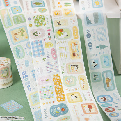 Flower Island Melodies Series Die Cutting Washi Tape featuring flower, and island designs for journaling, scrapbooking and collage