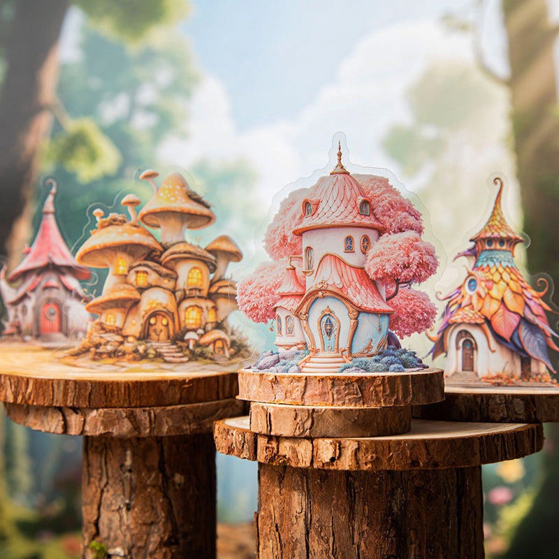 Elven Fantasy House Series Sticker featuring fantasy, and house designs for journaling, scrapbooking and collage