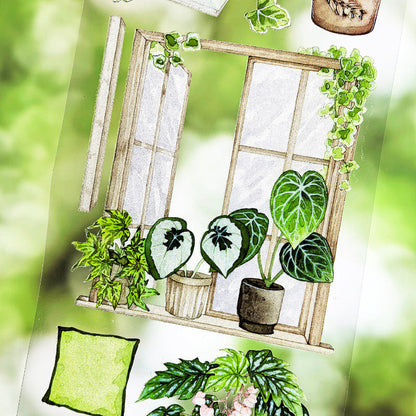 6.5cm*100cm Corner Forest Die Cutting Shell Light PET Tape featuring forest, and light designs for journaling, scrapbooking and collage