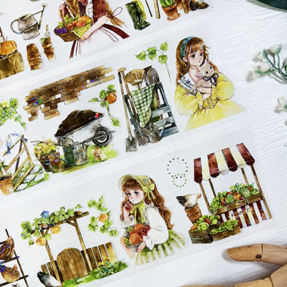 6cm*100cm Season Farm Die Cutting Shell Light PET Tape featuring sea, and light designs for journaling, scrapbooking and collage