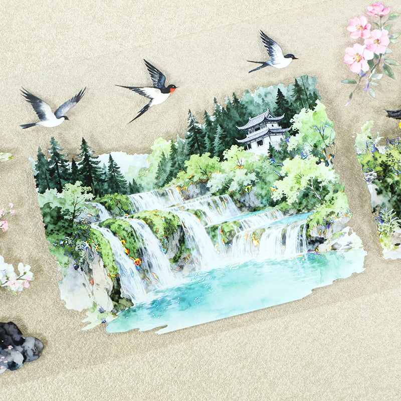 Landscapes Come To Life Shell Light PET Tape featuring light designs for journaling, scrapbooking and collage
