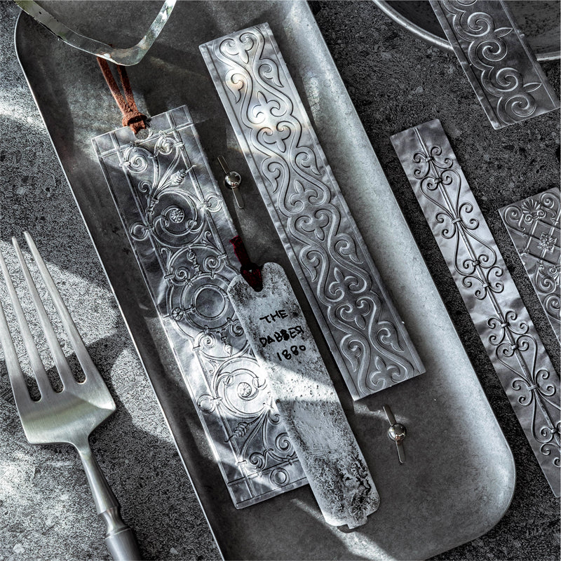 Floating Pattern Silver Strip Series Sticker featuring silver designs for journaling, scrapbooking and collage