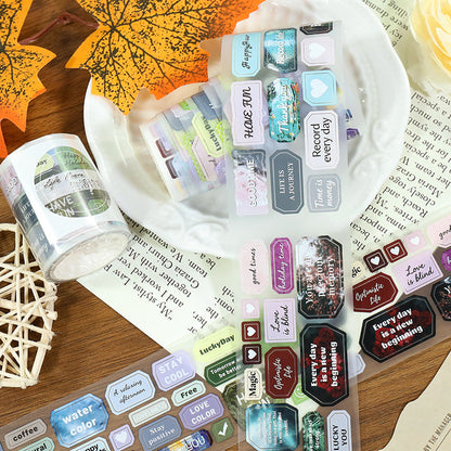Life Poem Die Cutting Fog PET Tape for journaling, scrapbooking and collage