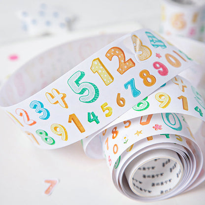 Variety Number Series Die Cutting PET Tape for journaling, scrapbooking and collage