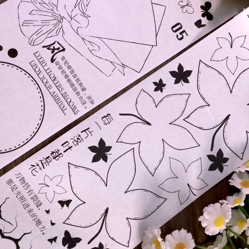 10cm*250cm Frame Shadow Notes Die Cutting Washi/PET Tape