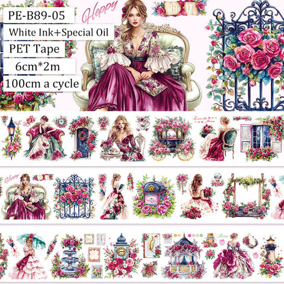 Blooms delight the senses PET Tape featuring light designs for journaling, scrapbooking and collage