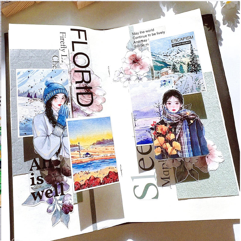 Whole Roll 6.5cm*5m Stars sleeping Die Cutting Washi/PET/Fog PET Tape featuring star designs for journaling, scrapbooking and collage