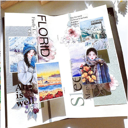 Whole Roll 6.5cm*5m Stars sleeping Die Cutting Washi/PET/Fog PET Tape featuring star designs for journaling, scrapbooking and collage
