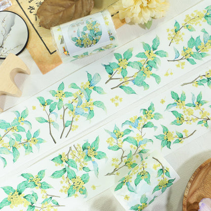 Glod Osmanthus Die Cutting Washi/Shell Light PET Tape featuring light designs for journaling, scrapbooking and collage