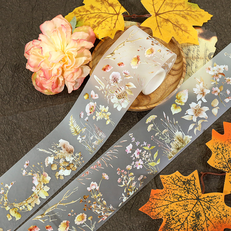Autumn Blossom Dream Fog PET Tape featuring dream, and autumn designs for journaling, scrapbooking and collage