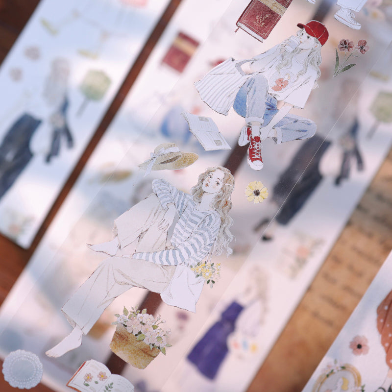 5.5cm*100cm Living Condition Die Cutting Washi/PET Tape for journaling, scrapbooking and collage