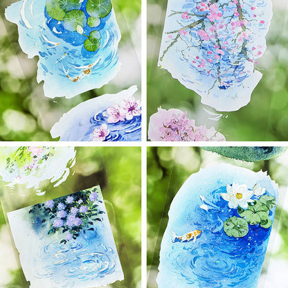 6.5cm*110cm Spring Water Shell Light PET Tape featuring spring, and light designs for journaling, scrapbooking and collage