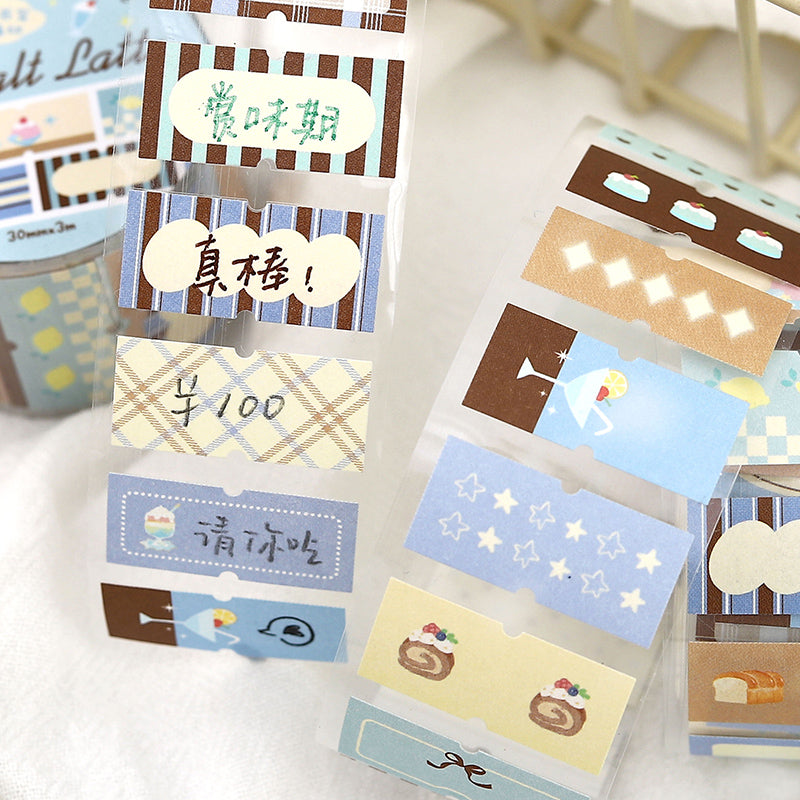 Afternoon Tea Melody Series Die Cutting Writing Paper Tape featuring tea designs for journaling, scrapbooking and collage