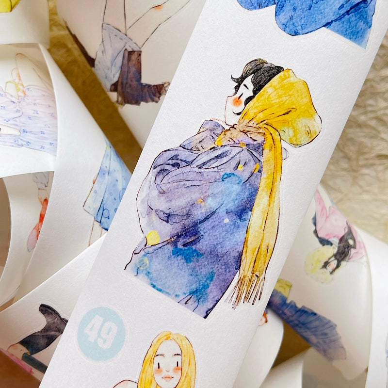 Whole Roll 5cm*10m Little happiness Die Cutting Washi/PET/Fog PET Tape for journaling, scrapbooking and collage