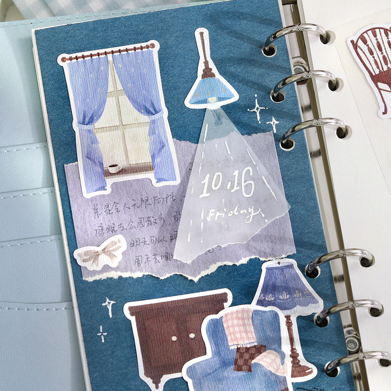 Idle Cottage Series Sticker featuring cottage designs for journaling, scrapbooking and collage
