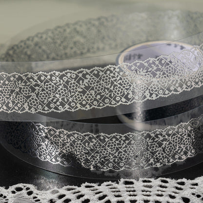 Silver Islet Lace Dream Series Silver Stamping PET Tape featuring dream, lace, and silver designs for journaling, scrapbooking and collage