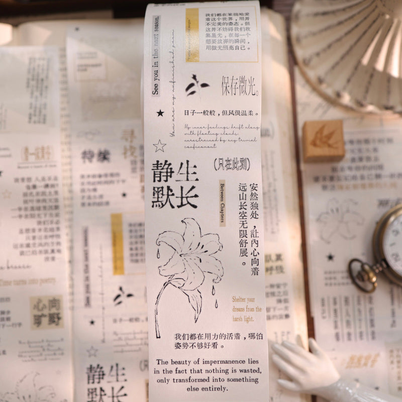 5.5cm*120cm Slowly Narrate Die Cutting Washi/Fog PET Tape