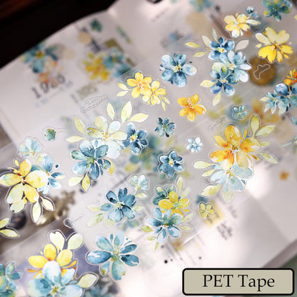 Ruban adhésif washi/PET Collect Blue pour découpage, 4,5 cm × 125 cm