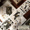 Whole Roll 4.5cm*5m Star Brand Diary Die Cutting Gold Stamping Washi/PET Tape