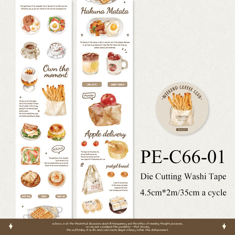Weekend Coffee Club Series Die Cutting Washi Tape