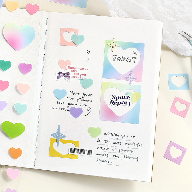 Colorful Classification Series Die Cutting Self-adhesive Tape featuring cat, and color designs for journaling, scrapbooking and collage