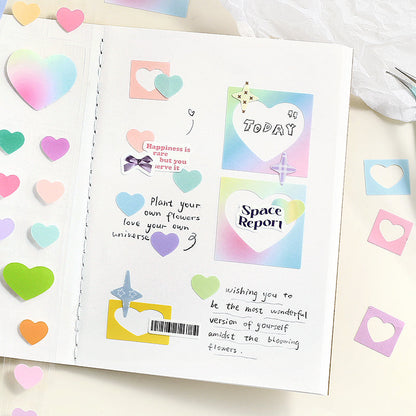 Colorful Classification Series Die Cutting Self-adhesive Tape featuring cat, and color designs for journaling, scrapbooking and collage