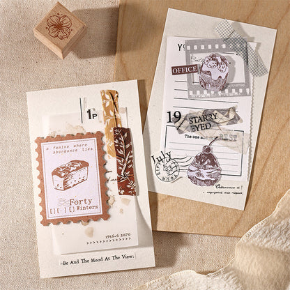Folded Pages Series Die Cutting PET Tape featuring old designs for journaling, scrapbooking and collage