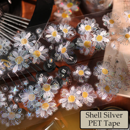Whole Roll 5cm*5m Air Garden Die Cutting Shell Gold/Shell Silver/Shell Light PET Tape