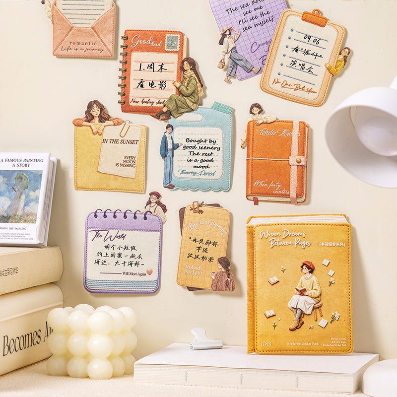 Dream Weaving Between Books Series Sticker featuring dream, and book designs for journaling, scrapbooking and collage