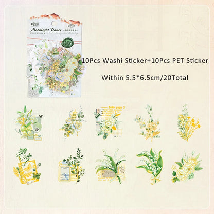 Time Floral Sticker Sheet – Vintage Aesthetic Journaling & Planner Sticker