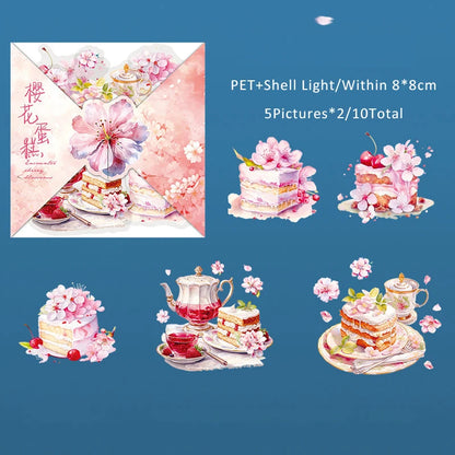 Cherry Blossom Sticker Sheet – Japanese Aesthetic Journaling & Planner Sticker