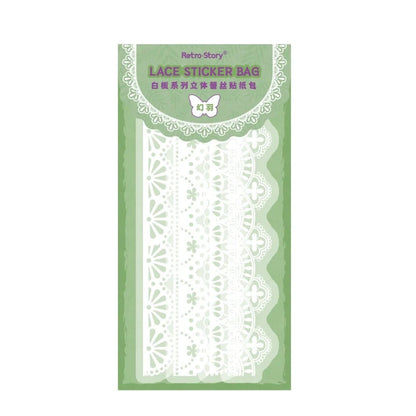White Gardenia 3D Lace Sticker Pack