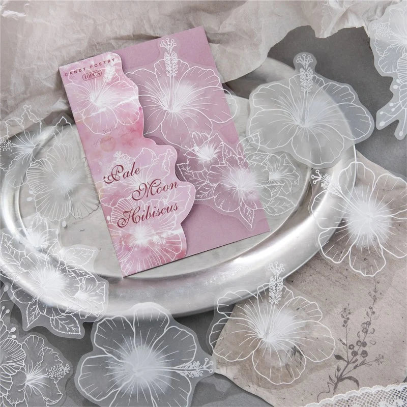 Moonlit White Garden Flower Sticker Pack