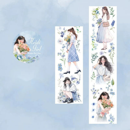 Light Vintage Figure & Flower Washi Tape