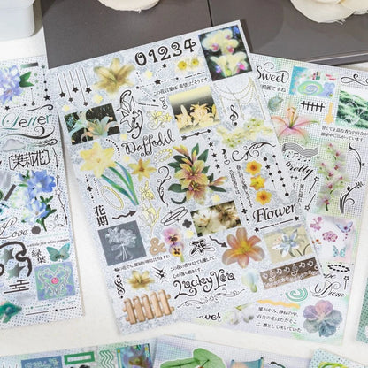 Flowers Hidden in the Mist Sticker Book