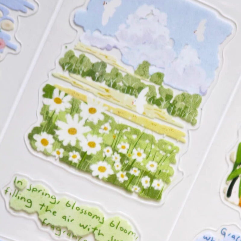 4cm*100cm Grasses grow Die Cutting Washi/PET Tape for journaling, scrapbooking and collage
