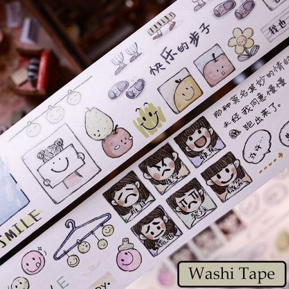 5cm*100cm Minor Emotions Die Cutting Washi/Fog PET Tape