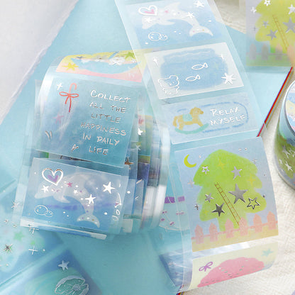 Milk Mist Wandering Series Die Cutting Silver Stamping Sulfuric Paper Tape