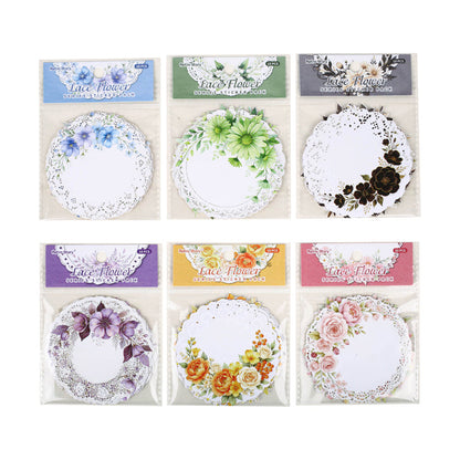 Lace Flower Series Sticker featuring lace, and flower designs for journaling, scrapbooking and collage