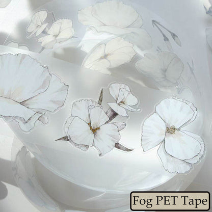 Whole Roll 6cm*10m White flower Die Cutting Washi/PET/Fog PET Tape