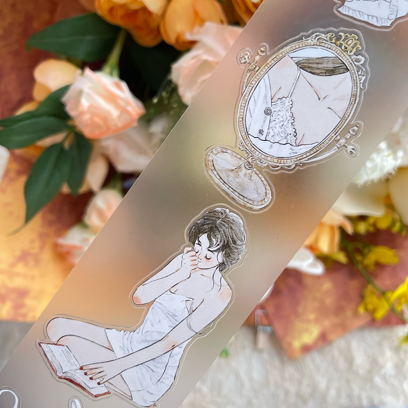 5cm*333cm Secret Die Cutting Washi/PET/Fog PET Tape featuring secret designs for journaling, scrapbooking and collage