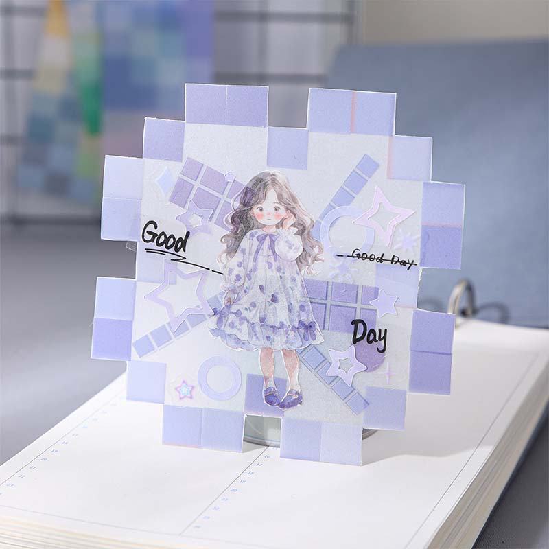 Small Square Series Die Cutting PET Tape for journaling, scrapbooking and collage