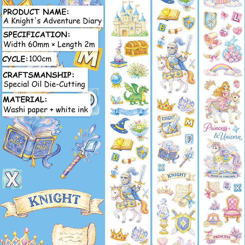 Knight's Adventure Diary Washi Tape