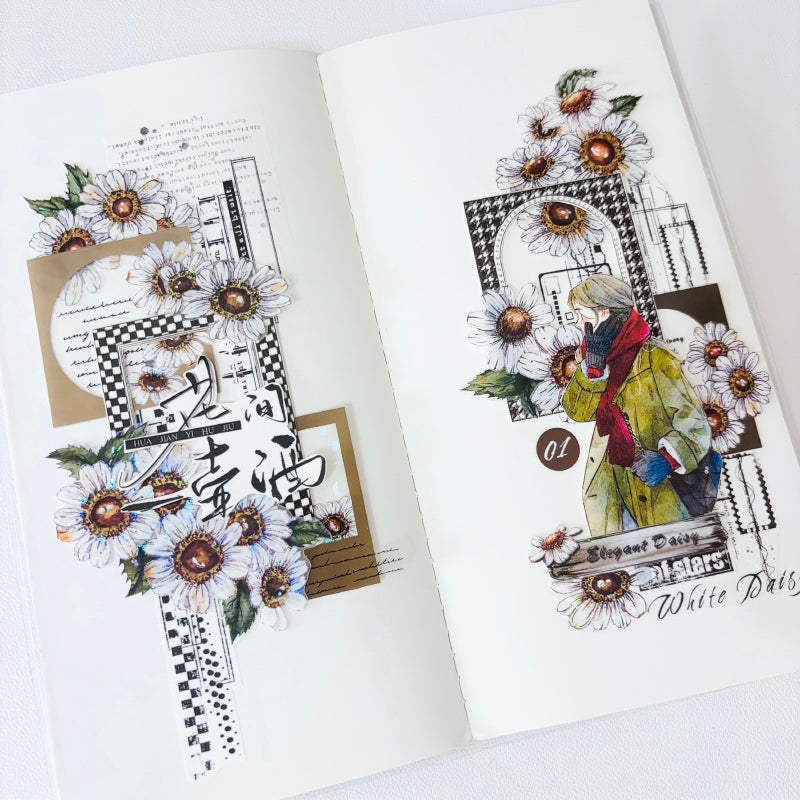 5.5cm*100cm Modern frame Die Cutting Washi/PET Tape for journaling, scrapbooking and collage