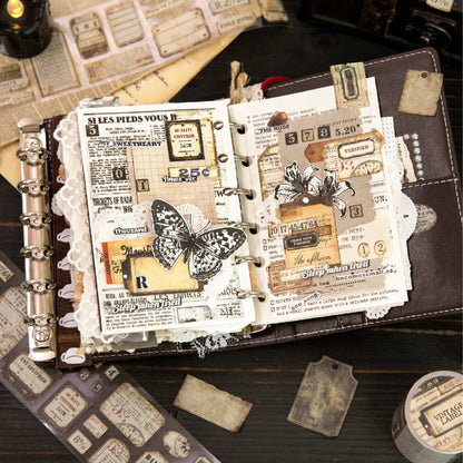 Retro Markings Series Die Cutting Washi Tape featuring retro designs for journaling, scrapbooking and collage