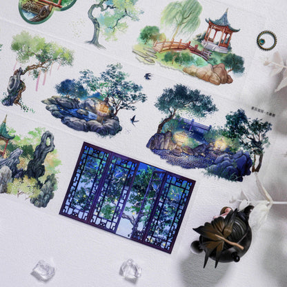7.5cm*90cm Summer Garden PET Tape featuring garden, and summer designs for journaling, scrapbooking and collage