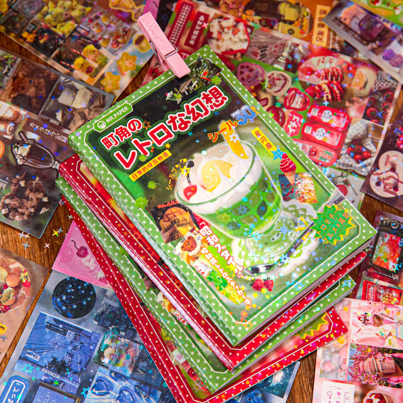 Retro Fantasy Of Corner Street Sticker Book
