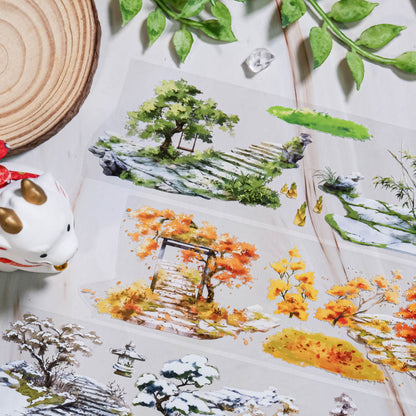 6cm*80cm Four seasons meandering PET Tape featuring sea designs for journaling, scrapbooking and collage
